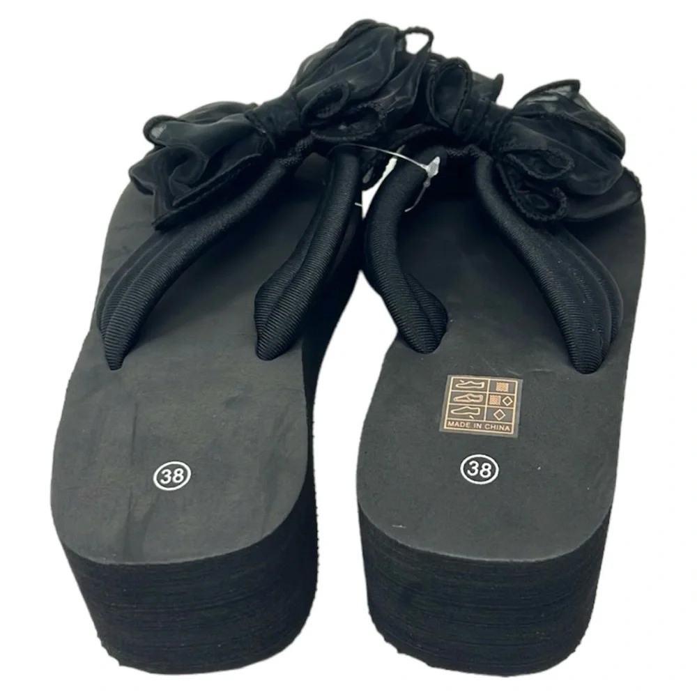 Women’s Bowknot Platform Flip-Flops - Picture 6 of 9